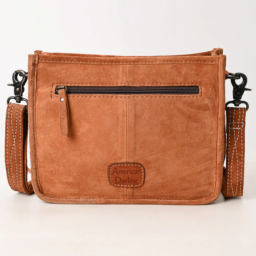 Tan Suede Fringe Crossbody Bag