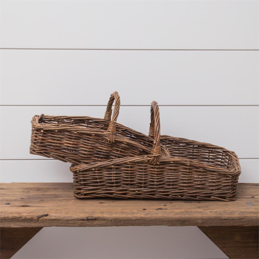 Rectangular Wicker Baskets with Handles