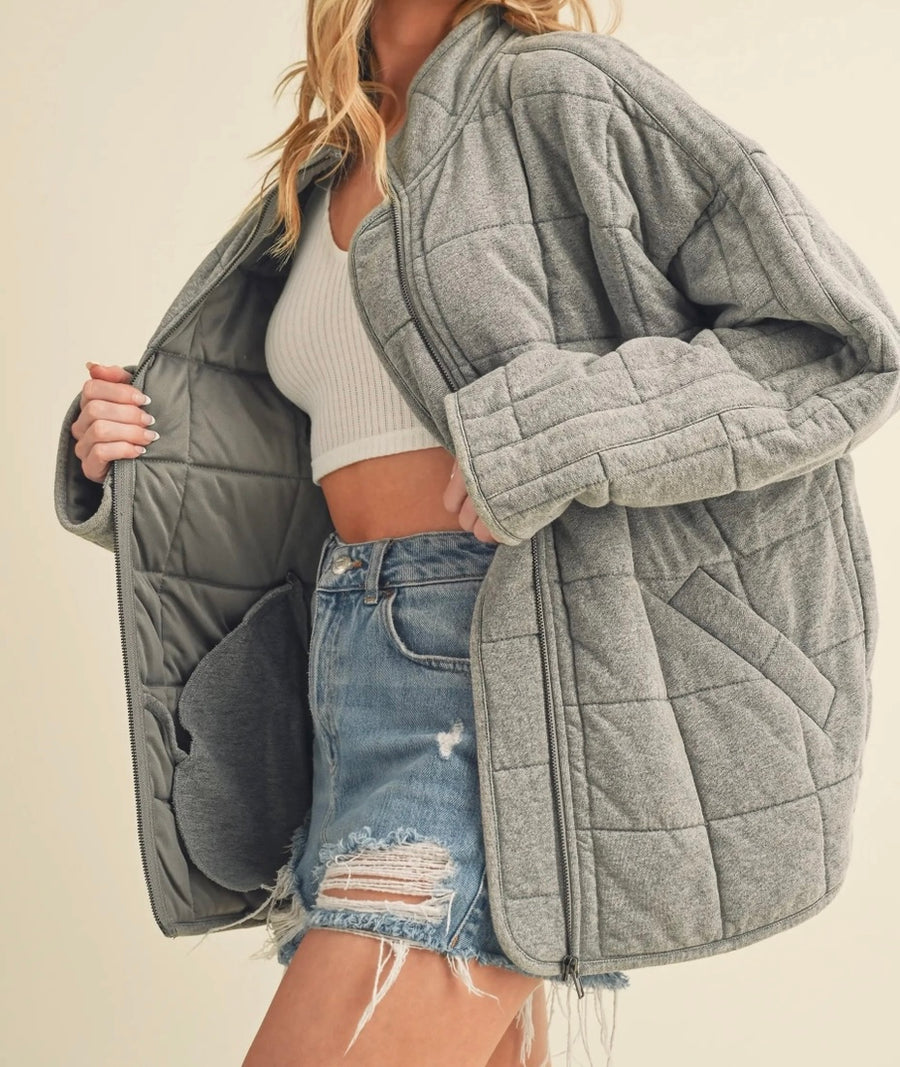 Dixie Quilted Jacket - Grey