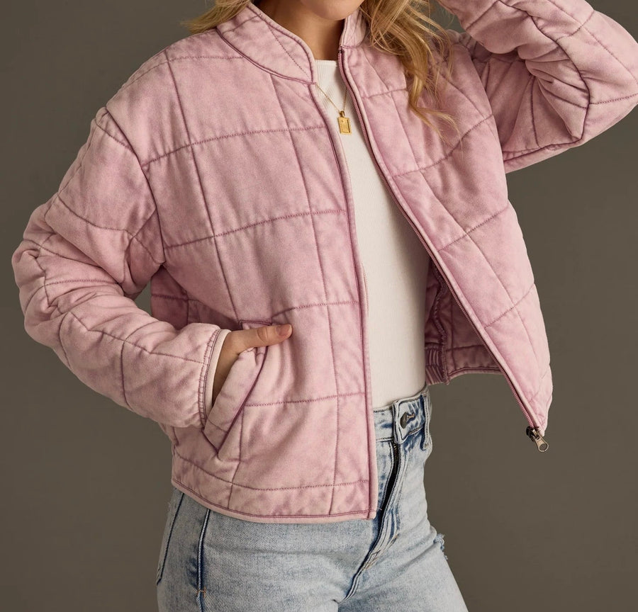 Lavender Washed Quilted Jacket