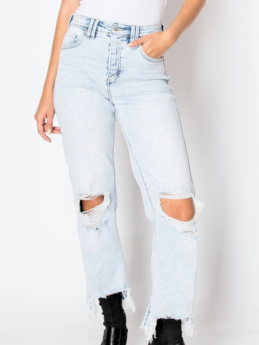 Tummy Control Light Wash High Rise Jeans