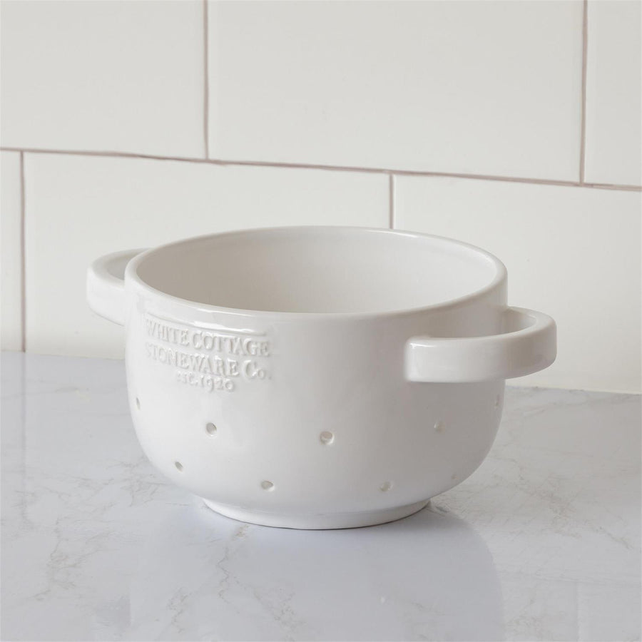 White Cottage Ceramic Berry Colander