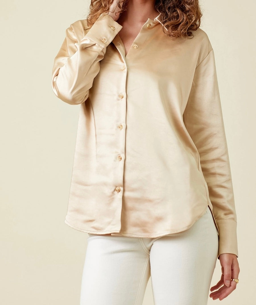Silky Button Down Blouse