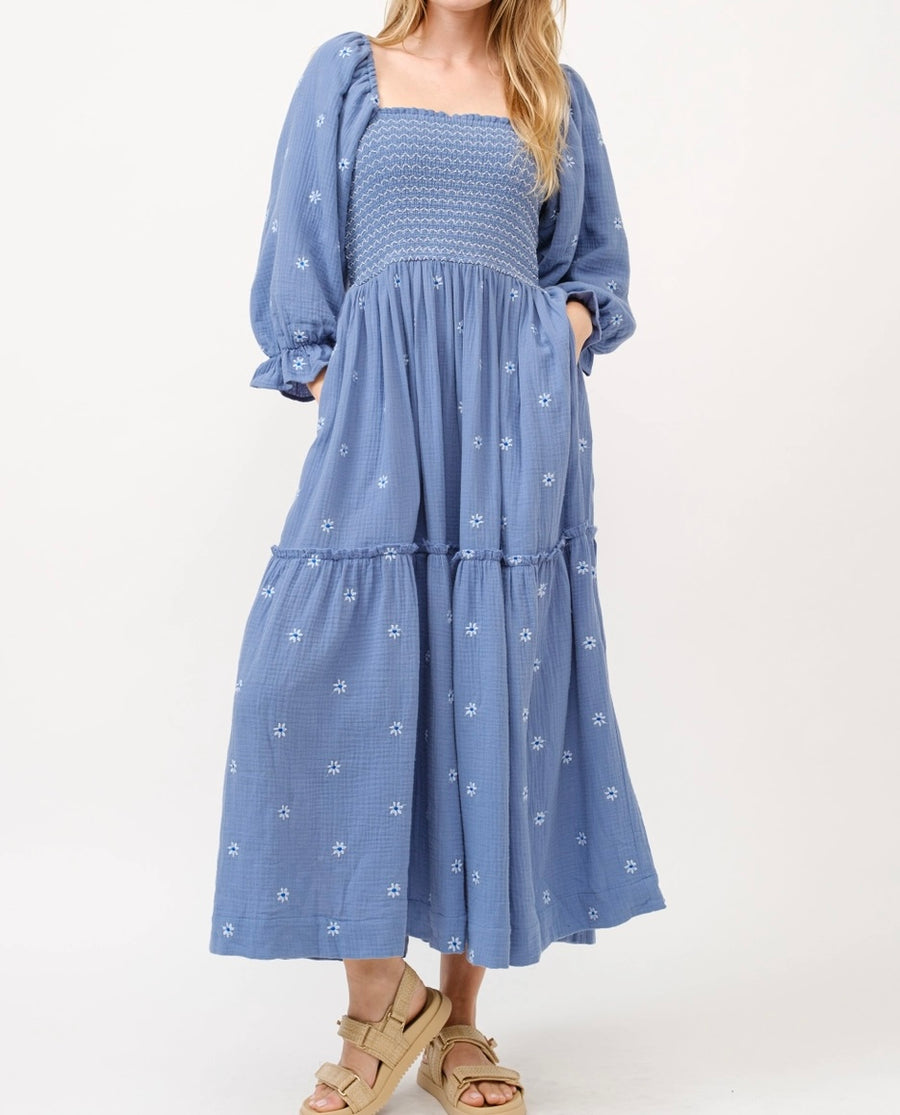 Floral Embroidered Maxi Dress