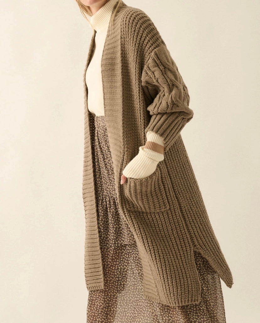 Cable Knit Oversized Cardigan