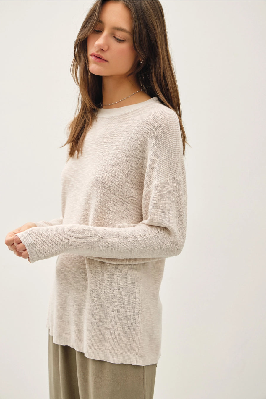 Lightweight Slub Sweater Top