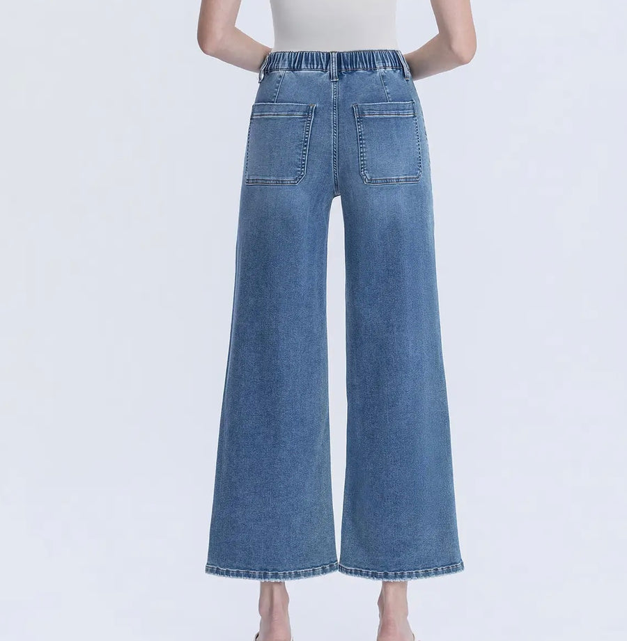 Kris High Rise Ankle Baggy Wide Leg Jeans