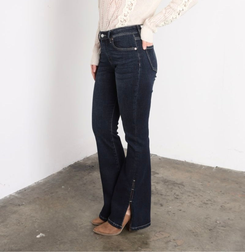 Dark Wash High Rise Flare Jeans