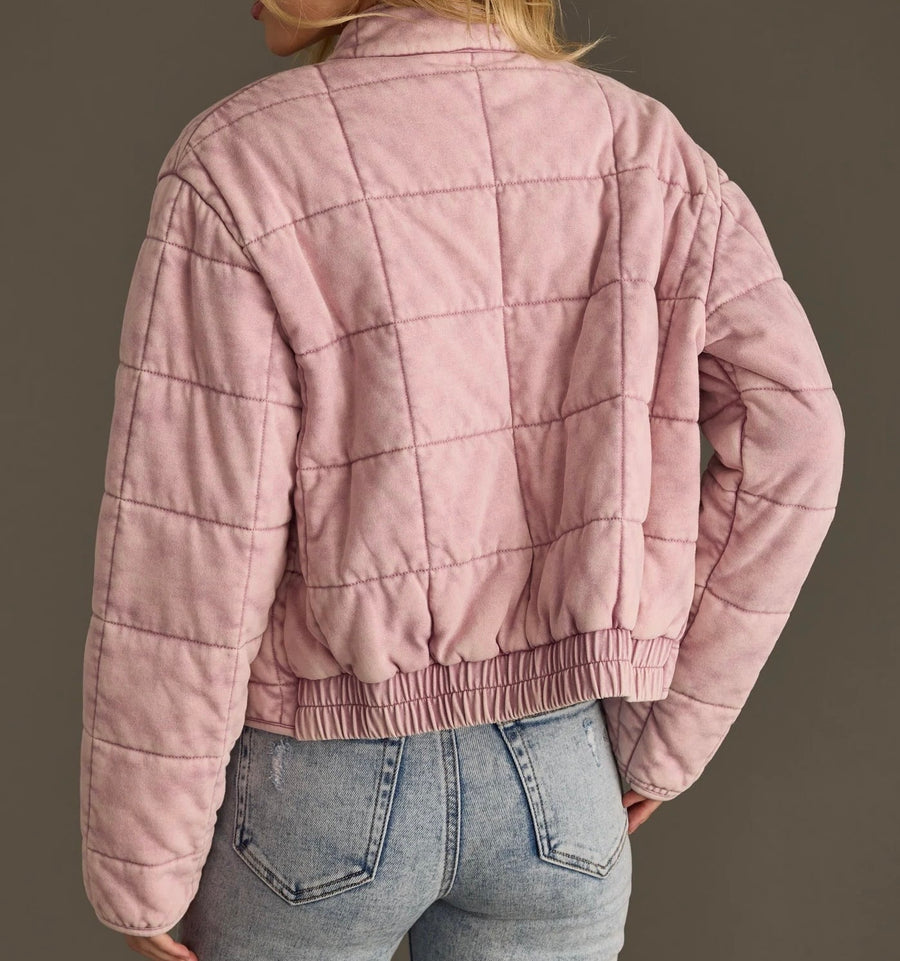 Lavender Washed Quilted Jacket