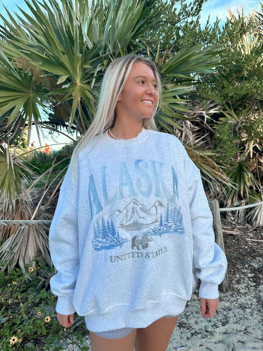 Alaska Embroidered Crewneck Sweatshirt