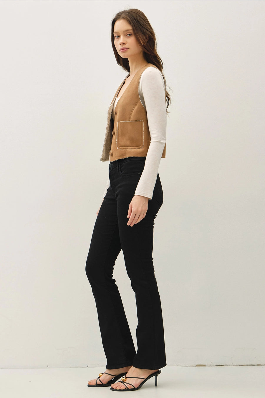 Sherpa Lined Suede Vest