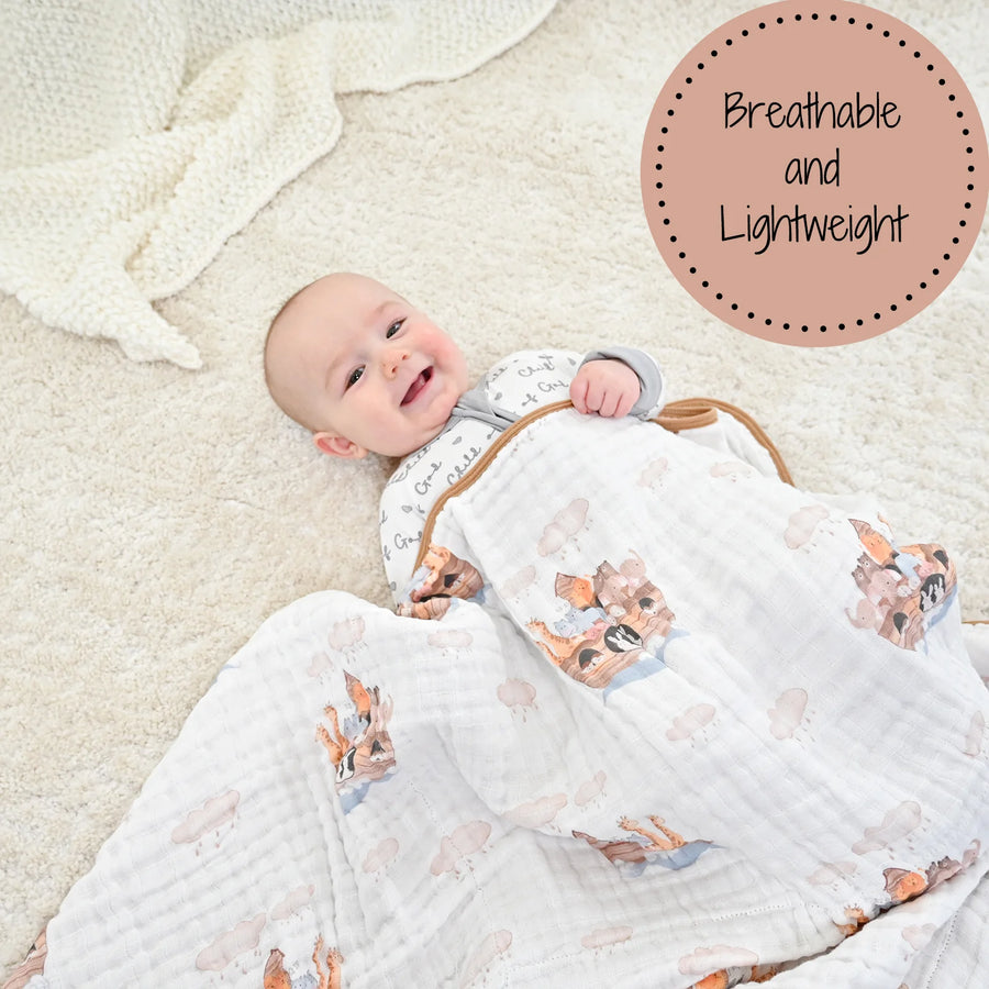 Noah's Ark Baby Muslin Blanket