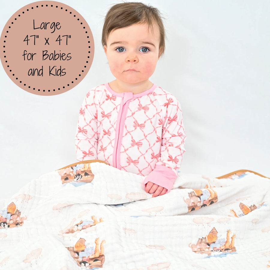 Noah's Ark Baby Muslin Blanket