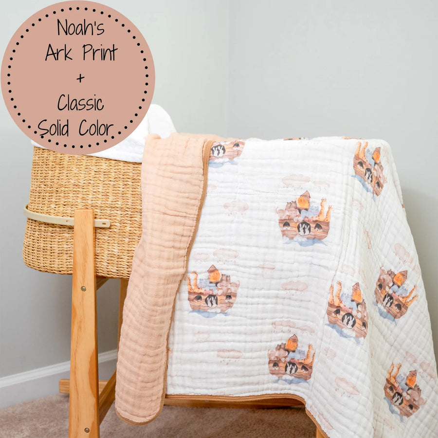 Noah's Ark Baby Muslin Blanket