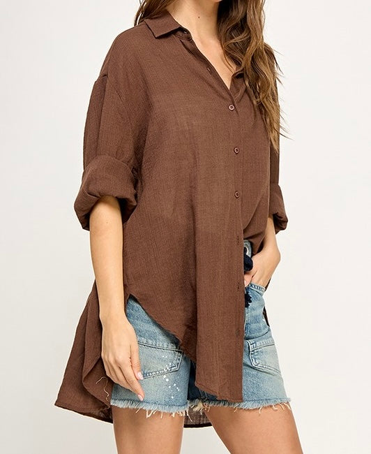 Brown Button Down Shirt