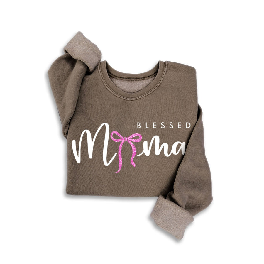 Blessed Mama Glitter Sweatshirt