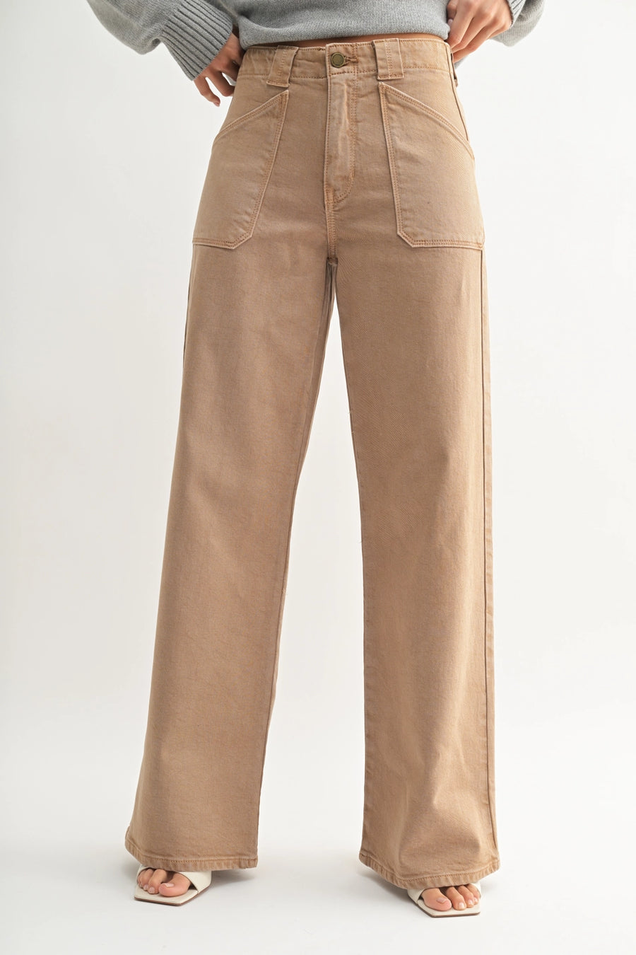 Patch Pocket Wide Leg Flare