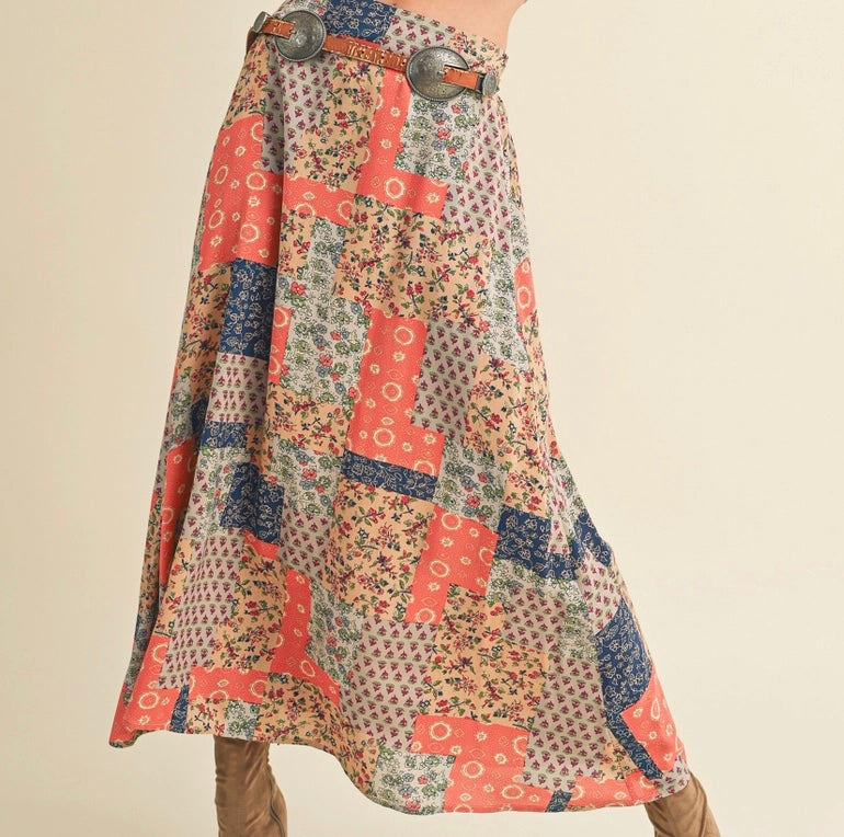 Bradyn Patchwork Print Skirt