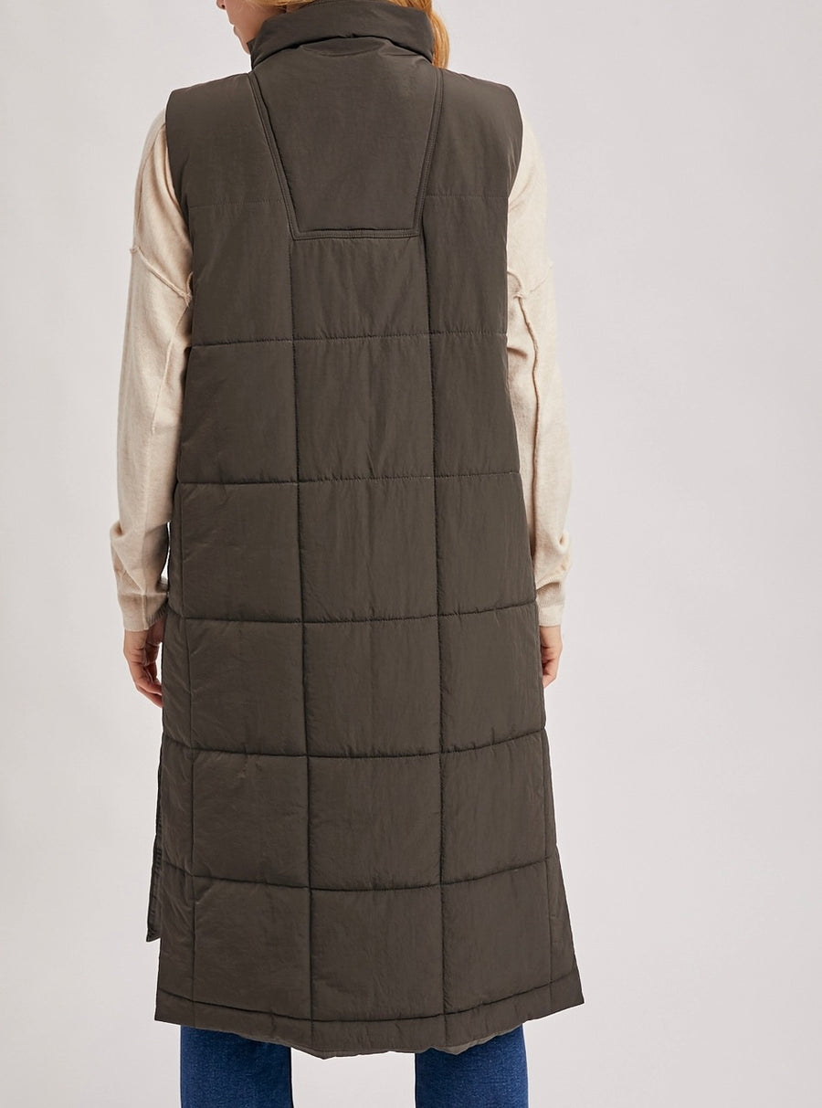 Quilted Longline Puffer Vest