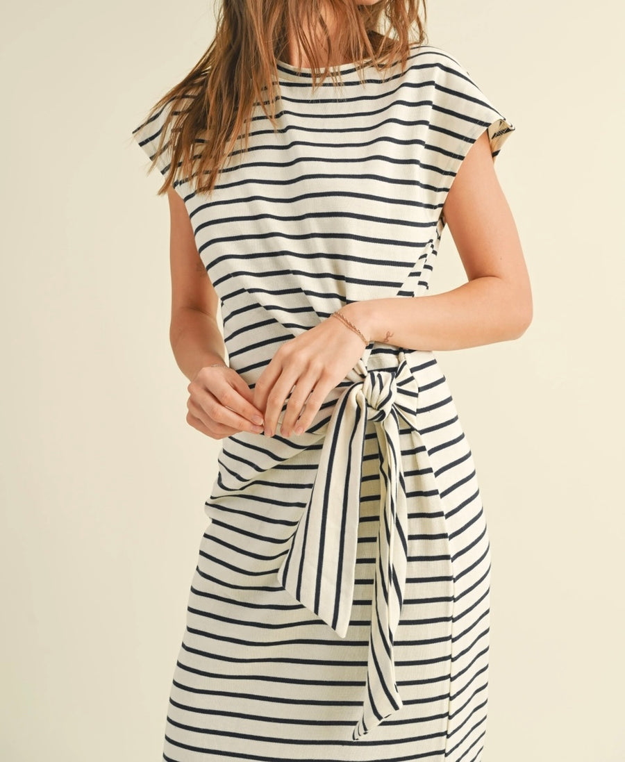 Striped Tie Detail Dress