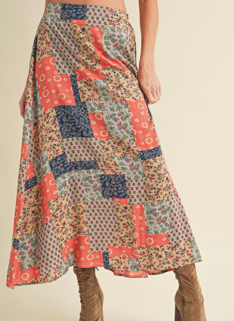 Bradyn Patchwork Print Skirt