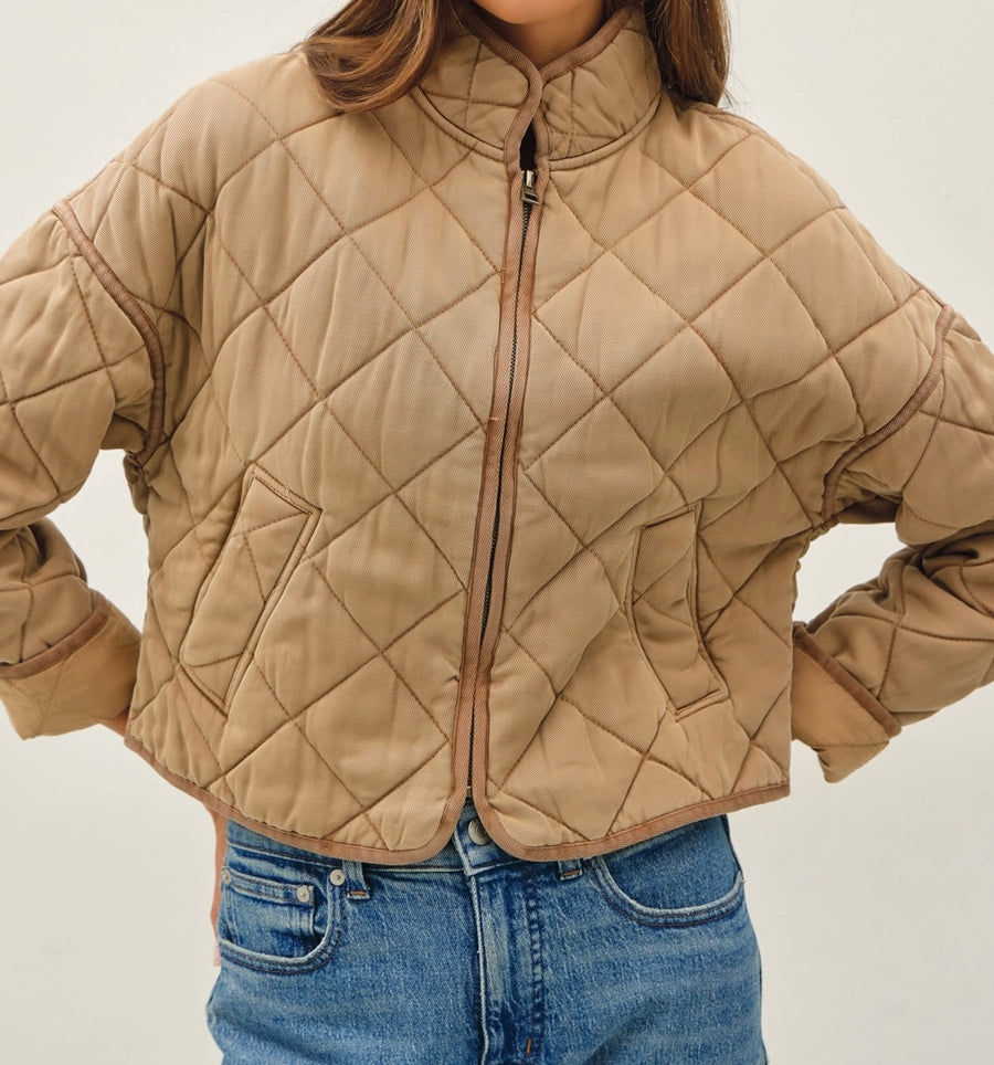 Cropped Quilted Jacket