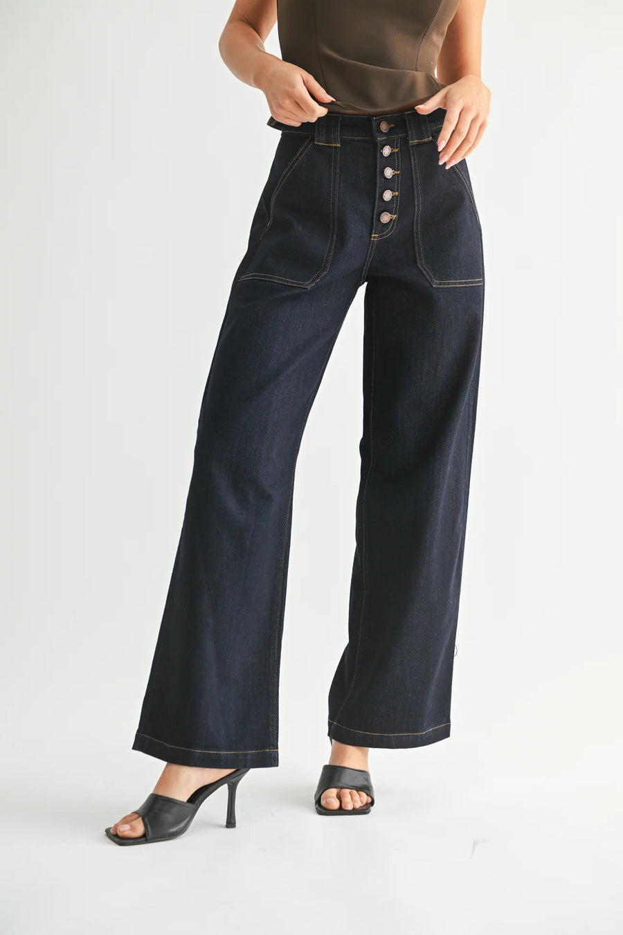 The Button Down Slim Wide Leg