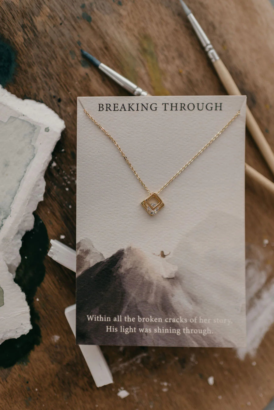 Breaking Through Gold Necklace