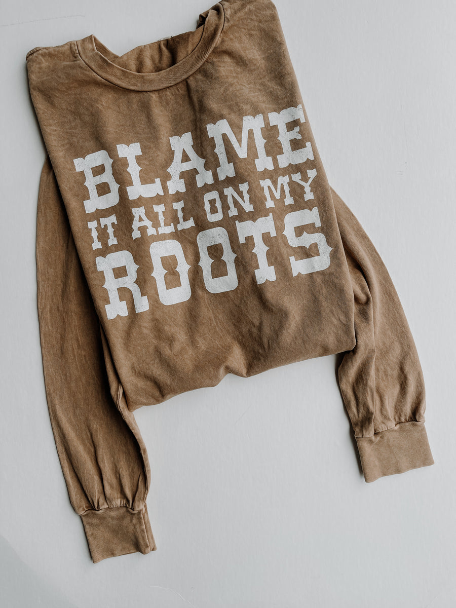 Blame It All On My Roots Mineral Washed Graphic Tee