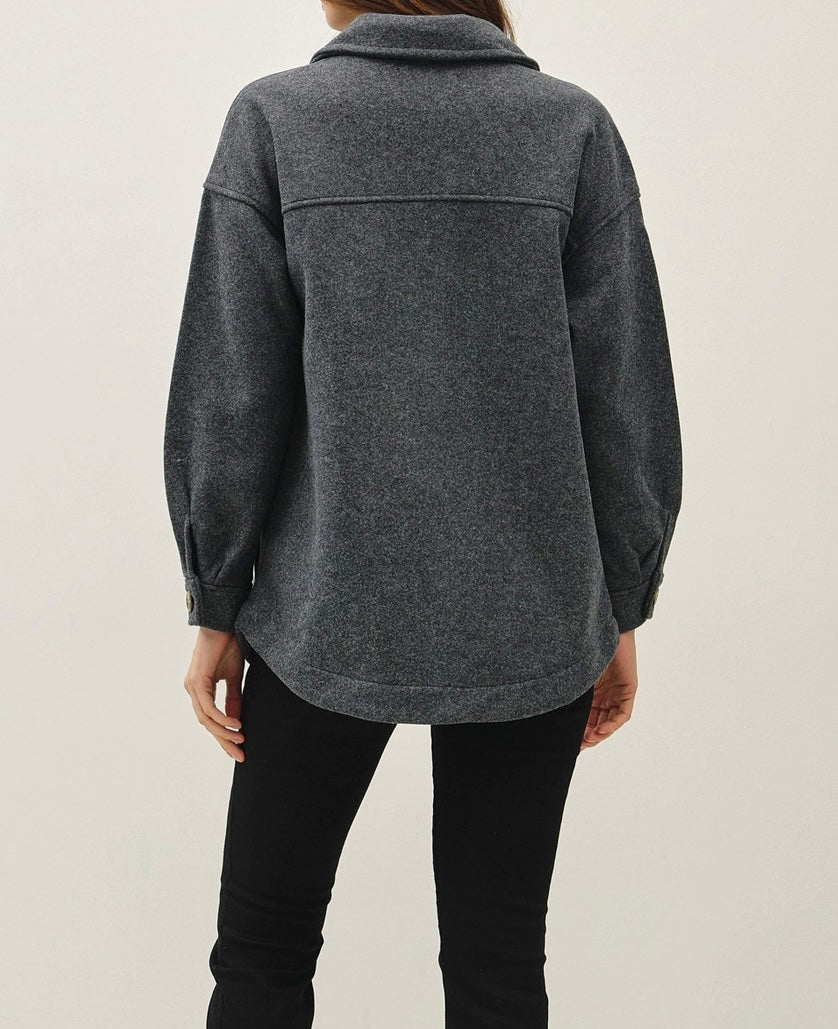 Oversized Shacket W/ Pockets