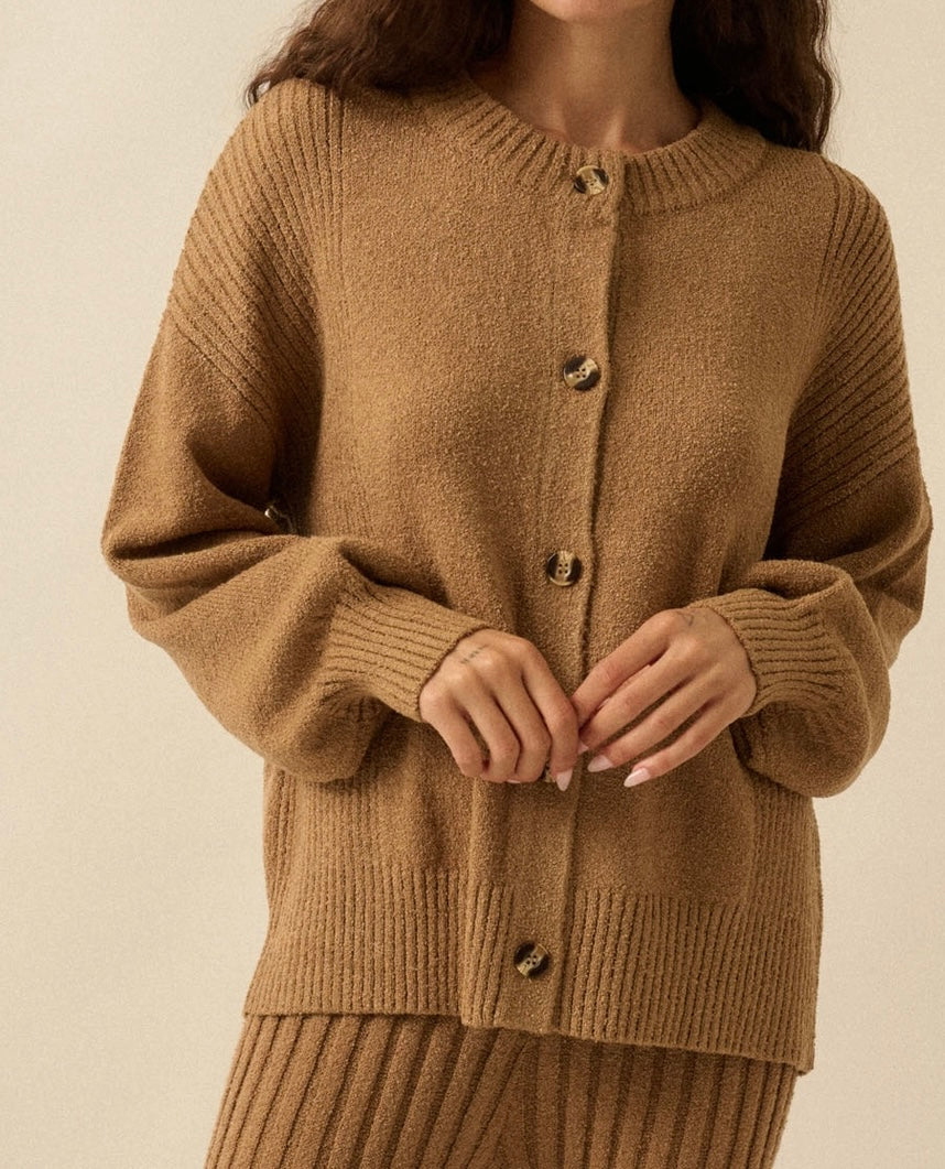 Button Down Loose Fit Cardigan