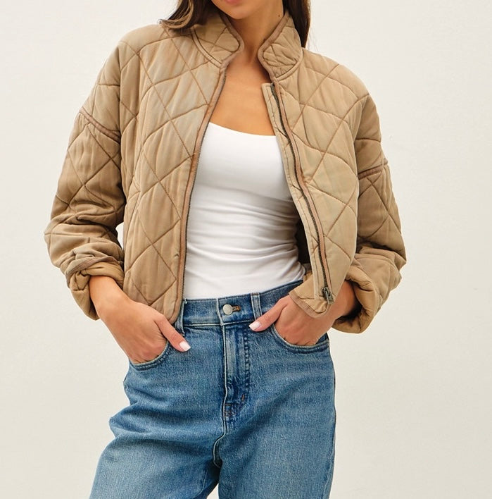 Cropped Quilted Jacket