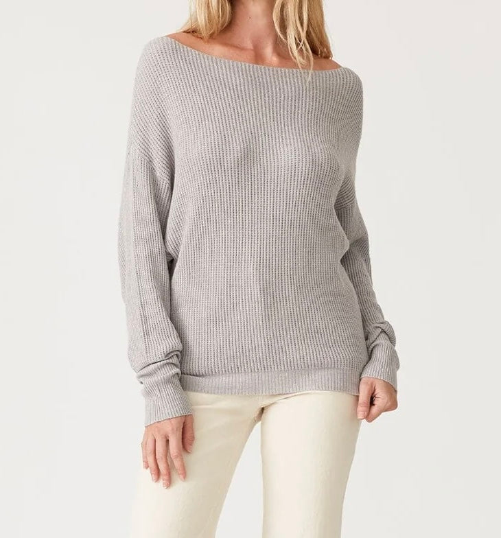 Long Sleeve Waffle Knit Pullover Sweater