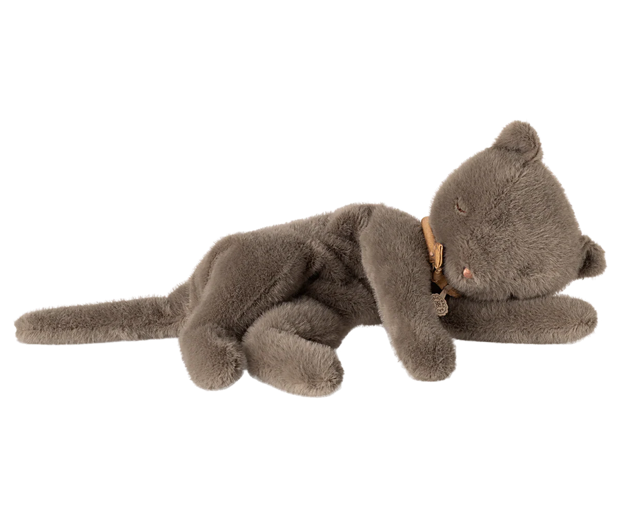 Sleeping Kitten Plush, Medium - Grey