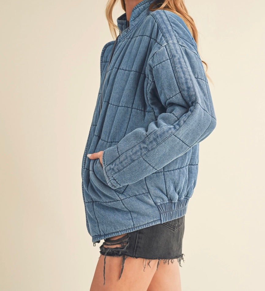 Fae Denim Quilted Jacket