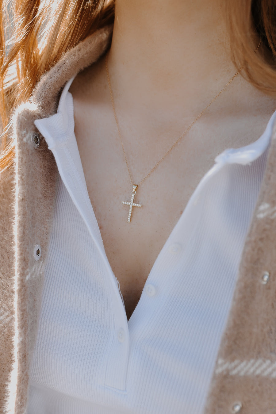 PAVE CROSS NECKLACE