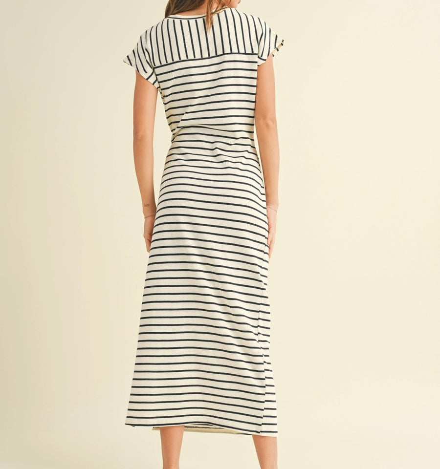 Striped Tie Detail Dress