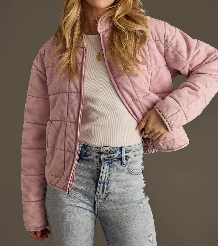 Lavender Washed Quilted Jacket