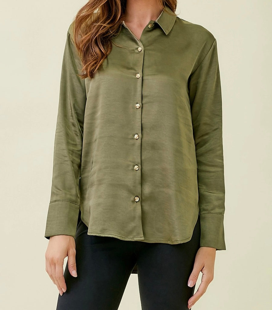 Silky Button Down Blouse