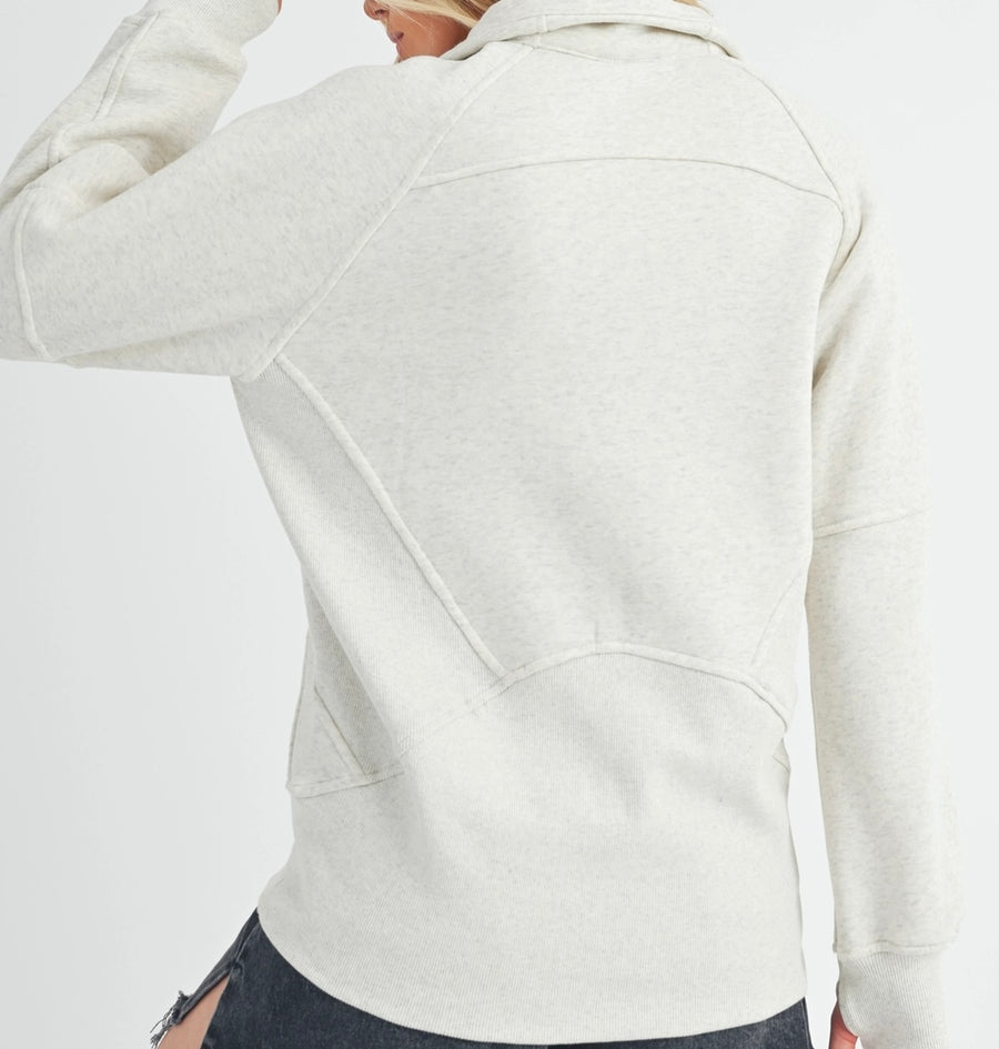 Dove Funnel Neck Half Zip