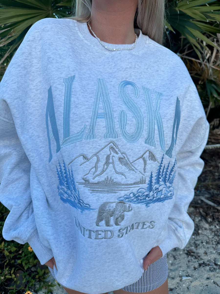 Alaska Embroidered Crewneck Sweatshirt