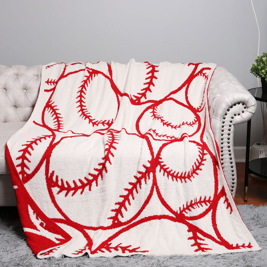 Baseball Pattern Throw Blanket