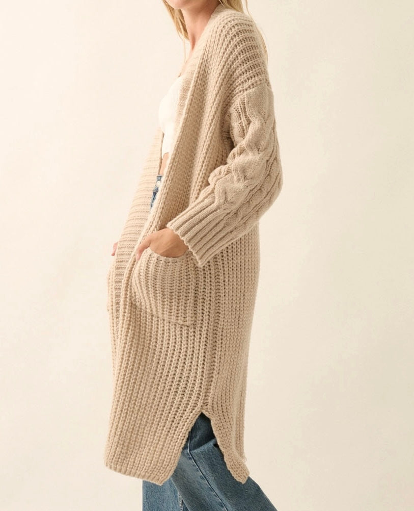Cable Knit Oversized Cardigan