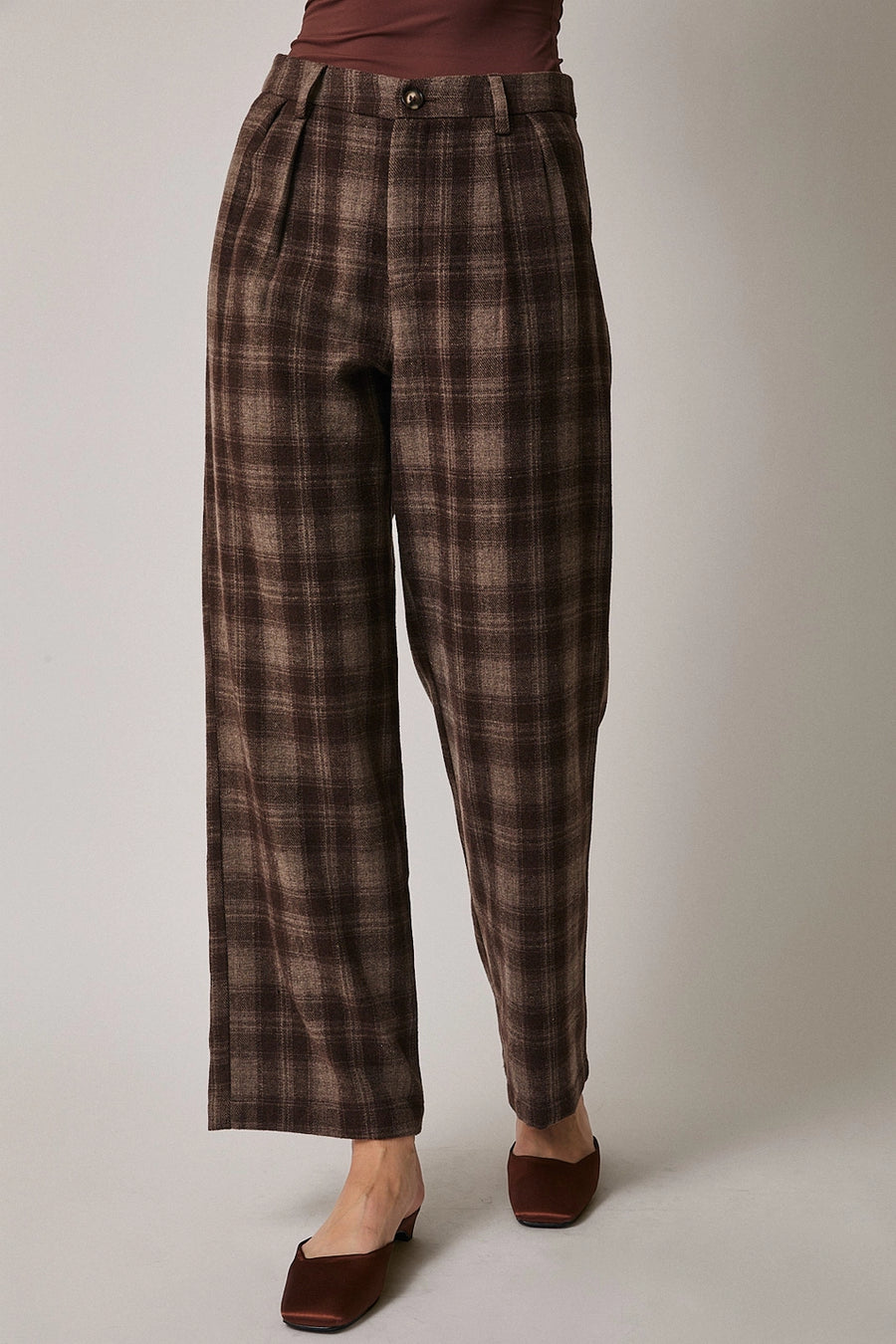 Wool Plaid Pants