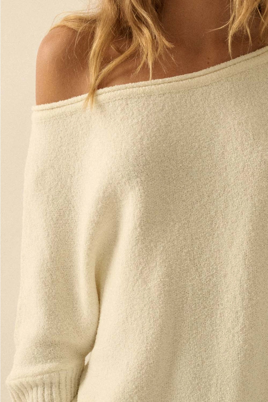 Boat Neck Knit Sweater