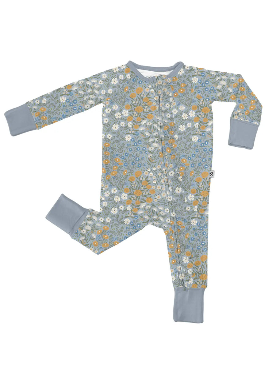 Blue Meadow Zip Romper