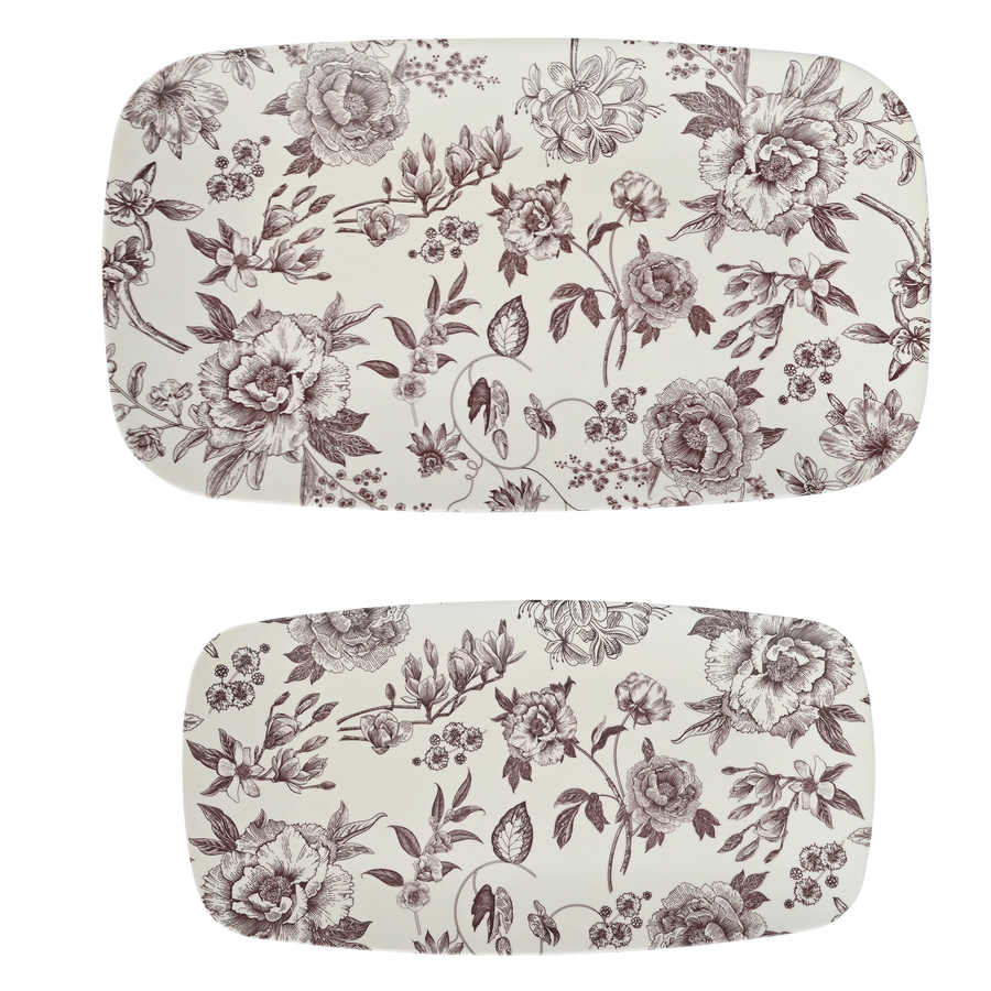 Brown Delft Stacking Tray Set