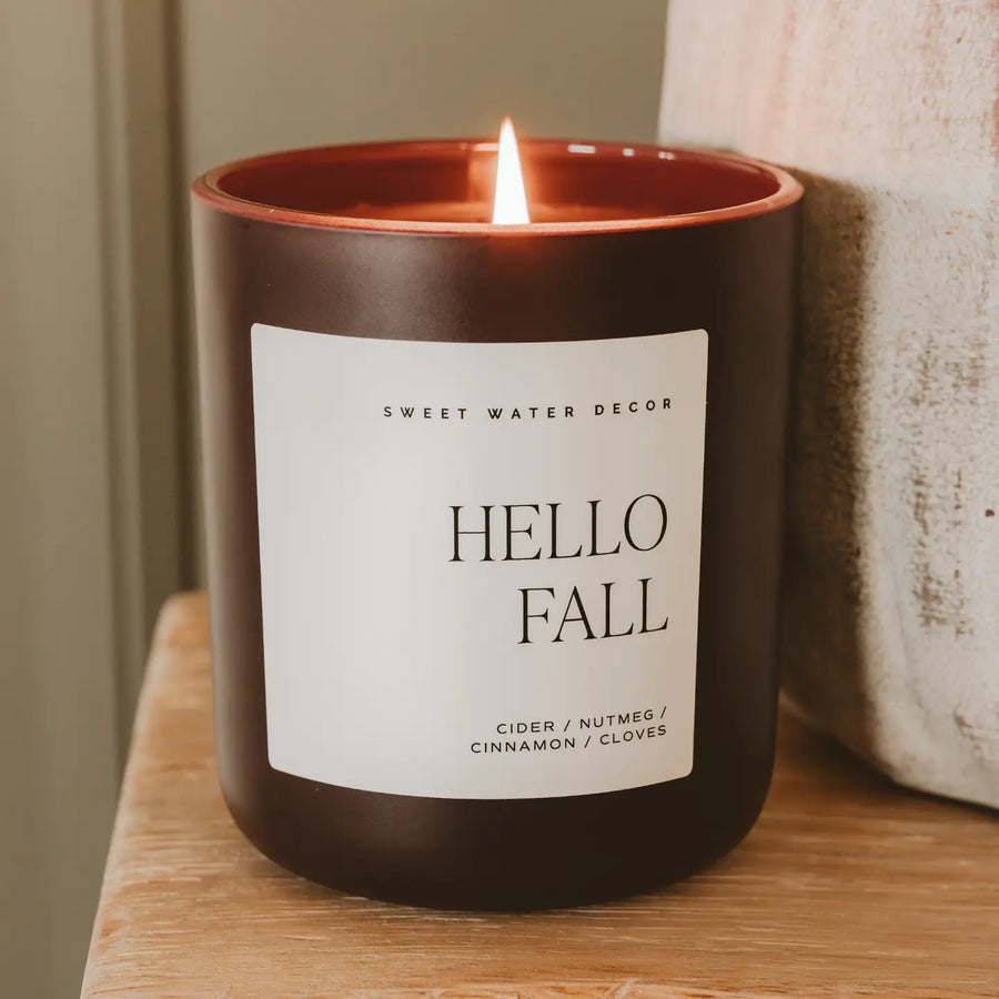Hello Fall Matte Glass Jar Candle