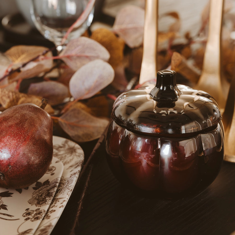 Hello Fall Pumpkin Glass Candle