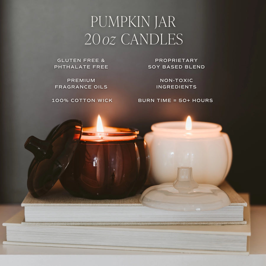 Hello Fall Pumpkin Glass Candle